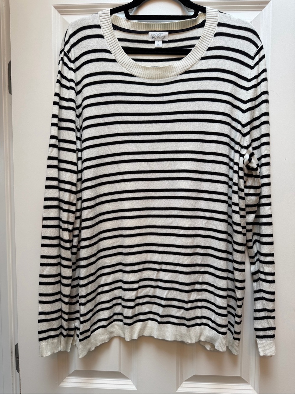 Market & Spruce Black and White Striped Top